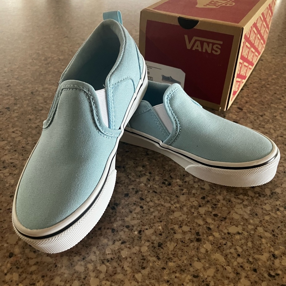 Vans Kids Sneakers in Light Blue and White